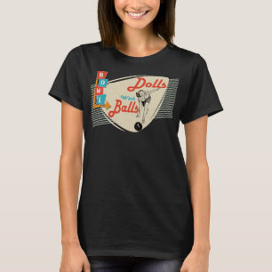 Doller med Bollar Vintage Retro Matching Bowling t Shirt