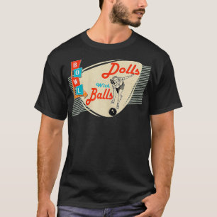 Doller med Bollar Vintage Retro Matching Bowling t Shirt