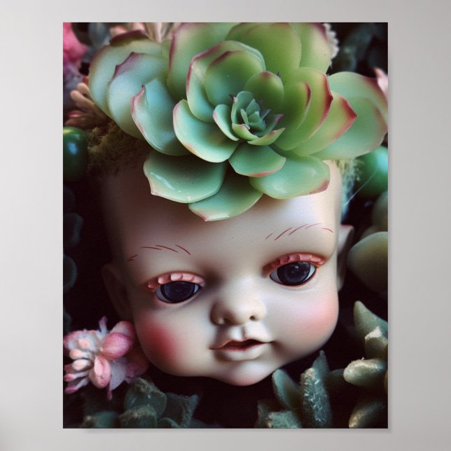 Dollhuvud i Succulent Garden Poster (Framsidan)