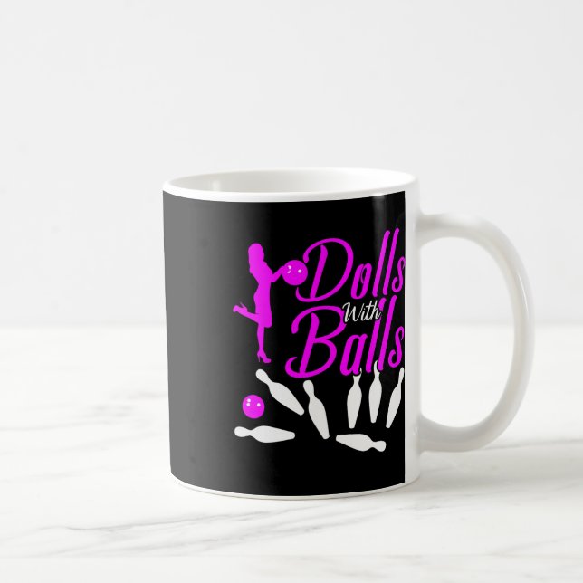 Dolls med Bowling Shirt Funny Bowlareare Bowling Kaffemugg (Höger)