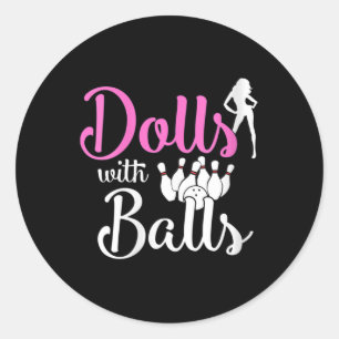Dolls with Bollar - Bowling Girls Resa Team Bowlar Runt Klistermärke