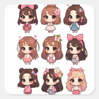 Dolly 1 fyrkantigt klistermärke