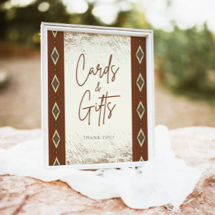 DOLLY Aztec Rustic Westerna kort och presentkort Poster