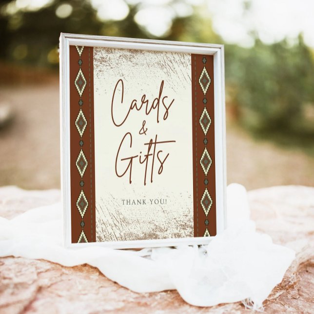 DOLLY Aztec Rustic Westerna kort och presentkort Poster (Skapare uppladdad)