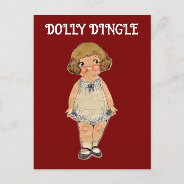 DOLLY DINGLE PAPPDOCK POSTKORT VYKORT (Framsida)