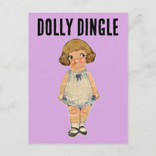 DOLLY DINGLE PAPPER DOLL POSTCARD VYKORT