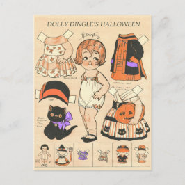Dolly Dingles Halloween-pappersdockor 🎎 Helg Vykort