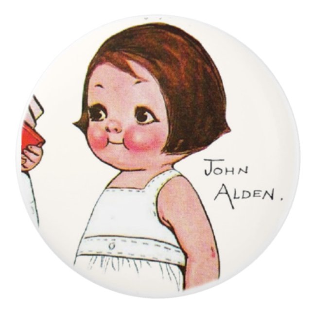 Dolly Dingles lilla pojkdocka John Vintage Art Knopp (Framsidan)