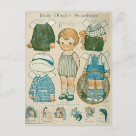 Dolly Dingles Pappra doll-vykort Vykort