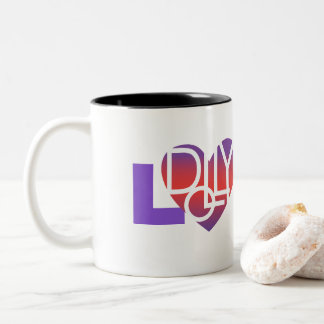 Dolly Lover's Heart® för musikälskare och fans Två-Tonad Mugg