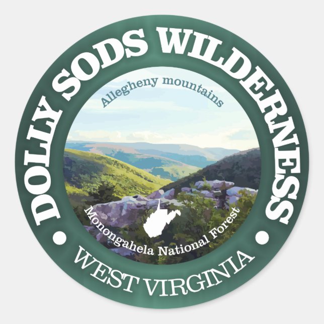 Dolly Sods Wilderness Area Runt Klistermärke (Framsida)