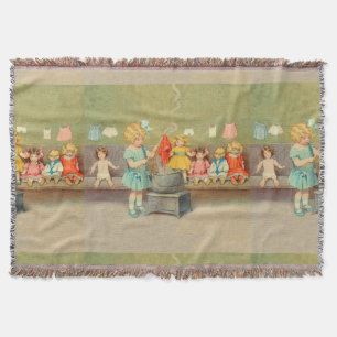 Dolly Tvätt Girl Vintage spelar Dolls Cute Filt