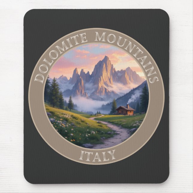Dolomitbergen, Italien Musmatta (Framsidan)