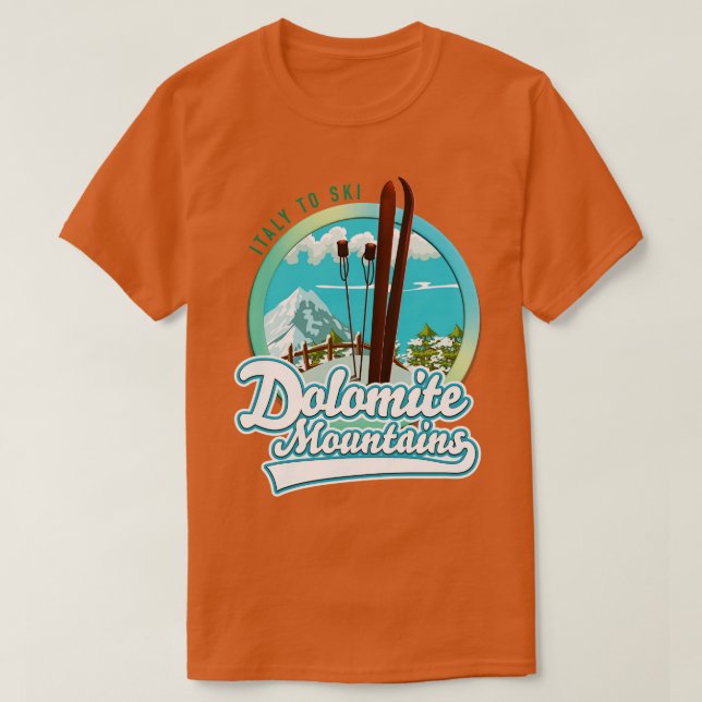 Dolomitbergen Italien Ski 1 T Shirt (Design framsida)