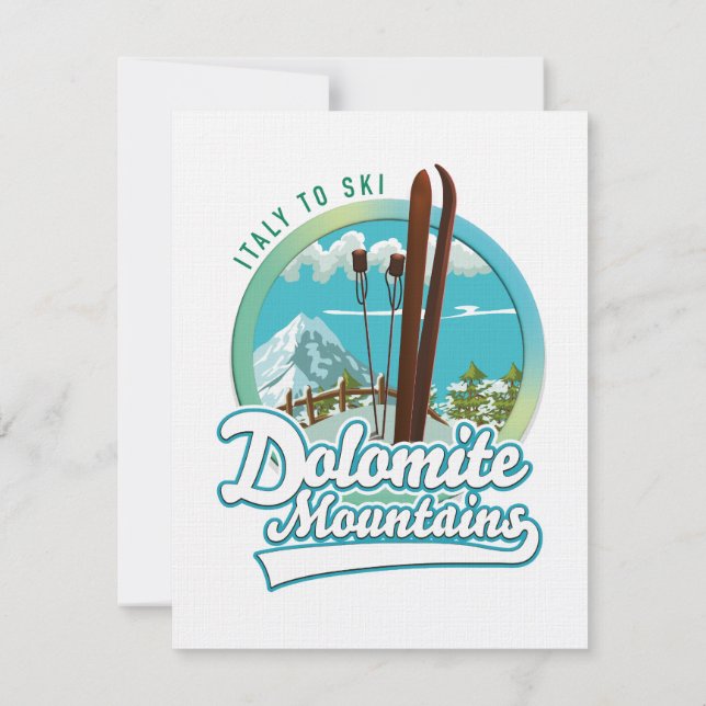 Dolomitbergen Italien skidlogo  (Baksida)