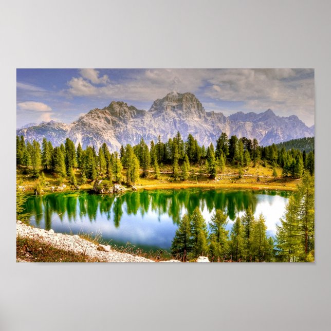 Dolomitbergen Italien Stunning Scenery Poster (Framsidan)