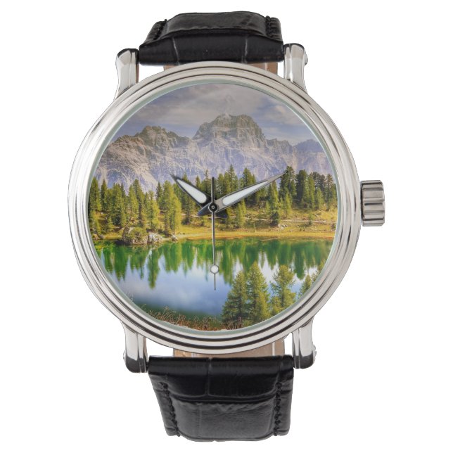 Dolomite Mountains and Lake Stunning Landscape Armbandsur (Framsida)