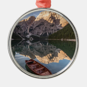 Dolomitealperna Pragser Wildsee Tyrol, italien Julgransprydnad Metall
