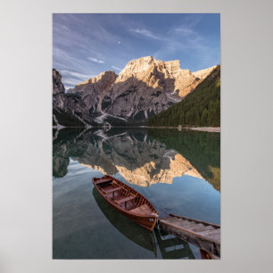 Dolomitealperna Pragser Wildsee Tyrol, italien Poster