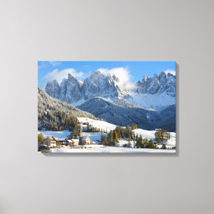 Dolomiter by i vinter canvastryck