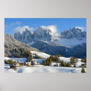 Dolomiter by vintertid affisch