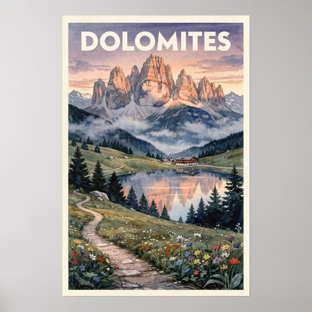 Dolomiter Italien Vintage Resa Poster (Framsidan)