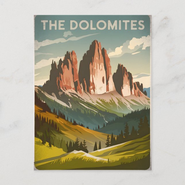 Dolomiter, Italiens vintage Vykort (Framsida)