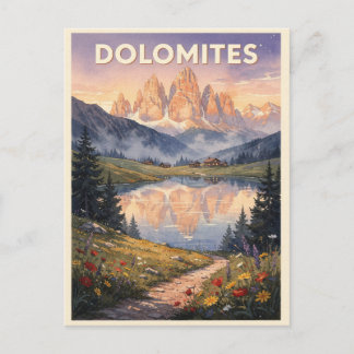 Dolomiterna Berg Italien Vintage Vykort