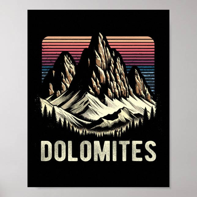 Dolomiterna Dolomitiska alperna Klättring Vandring Poster (Framsidan)