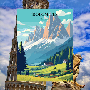 Dolomiterna Italien Berg Resa Vykort