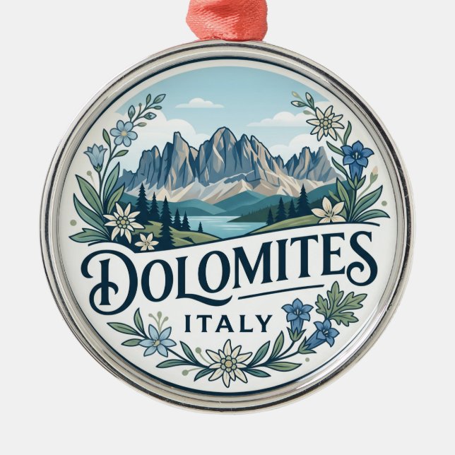 Dolomiterna Italien Julgransprydnad Metall (Framsidan)