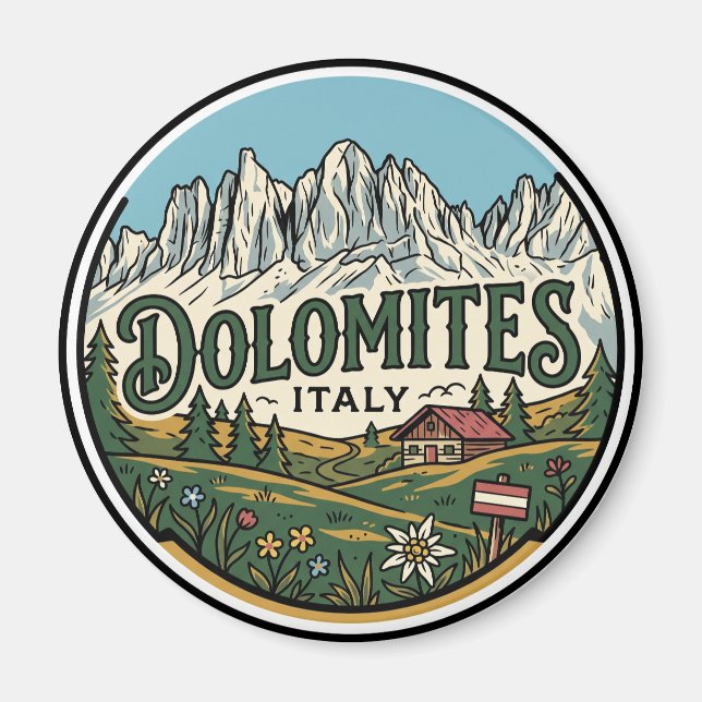 Dolomiterna Italien Magnet (Framsidan)