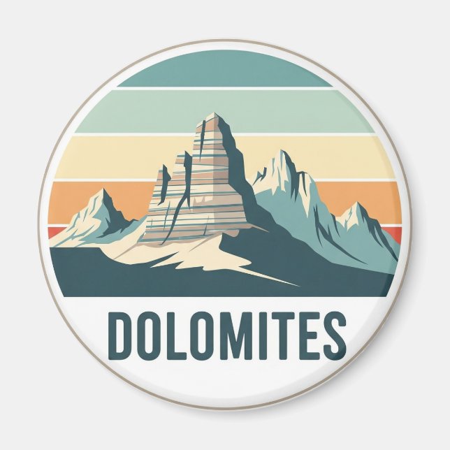 Dolomiterna Italien Resa Magnet (Framsidan)