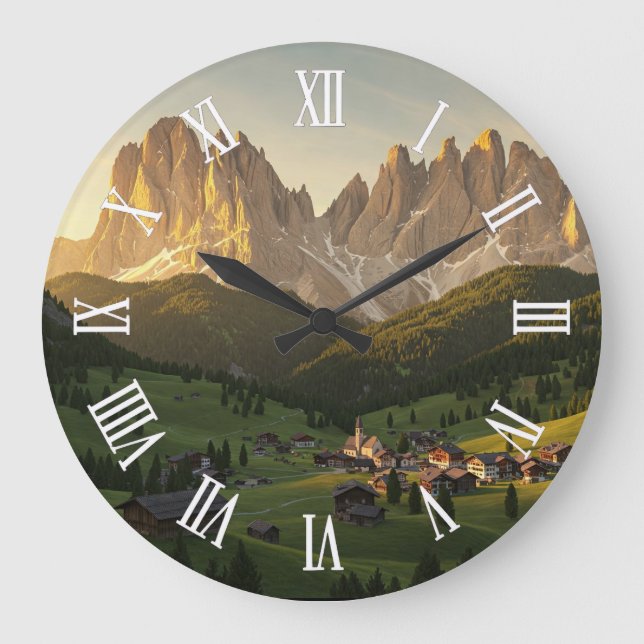 Dolomiterna Italien Resa Stor Klocka (Framsida)