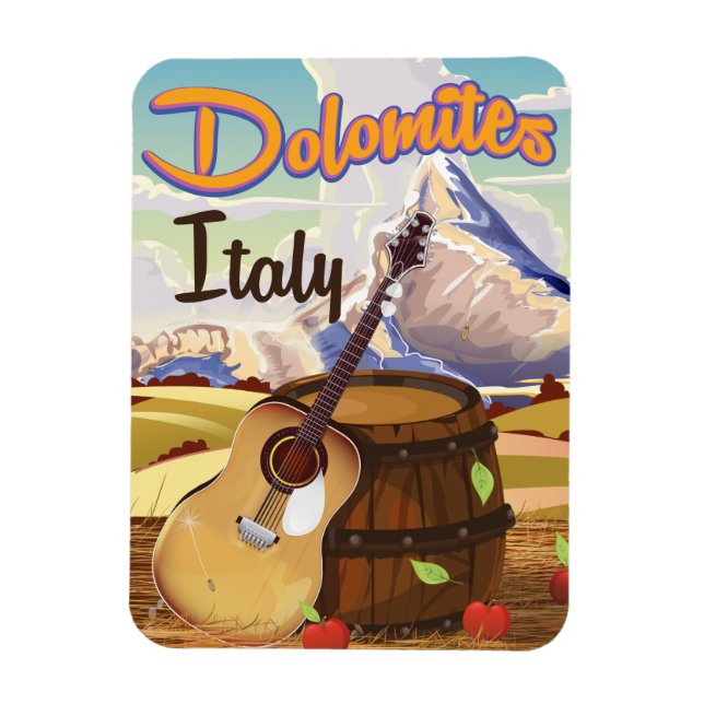 Dolomiterna Italien resaffisch Magnet (Vertikal)