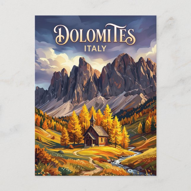 Dolomiterna Italien Vykort (Framsida)