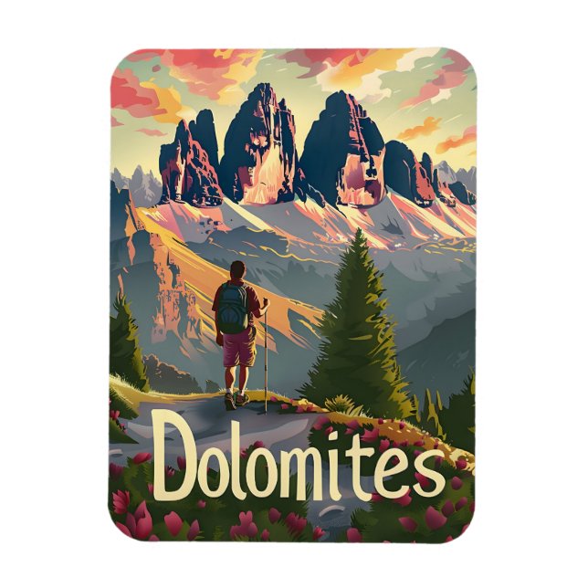 Dolomites Hiking Magnet (Vertikal)