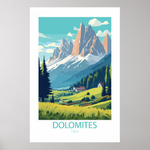 Dolomites Italien Berömd Travel Ställe Poster