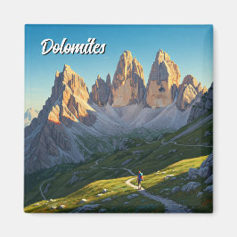 Dolomites Italien Hiker Travel Magnet