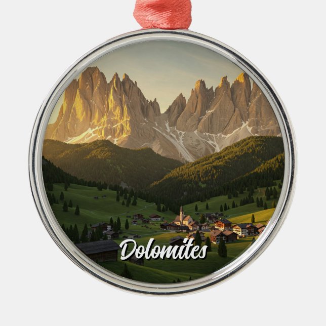 Dolomites Italien Travel Julgransprydnad Metall (Framsidan)