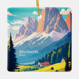 Dolomites Italien Vintage resor Julgransprydnad Keramik