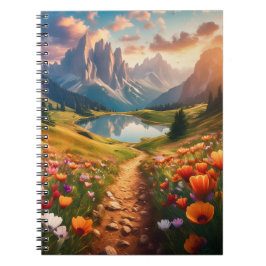 Dolomites Italien Vintage-Stil Travel Poster Anteckningsbok