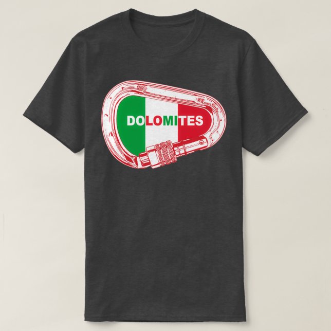 Dolomites klättning Carabiner T Shirt (Design framsida)