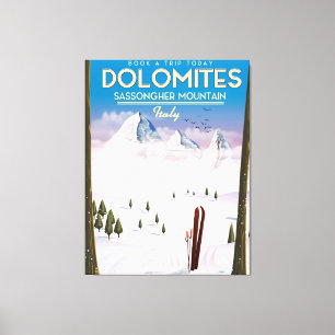 Dolomites Sassongher Mountain Italien reseaffisch Canvastryck
