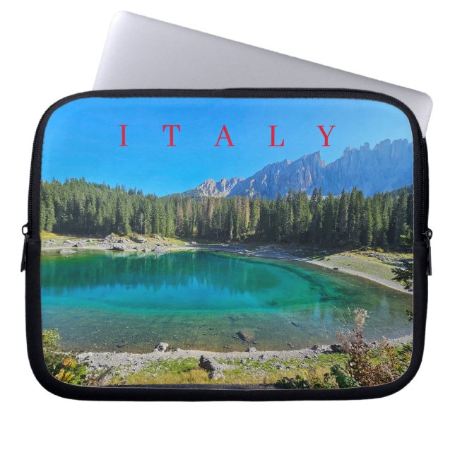 Dolomites sjö view-laptop fodral (Framsidan)