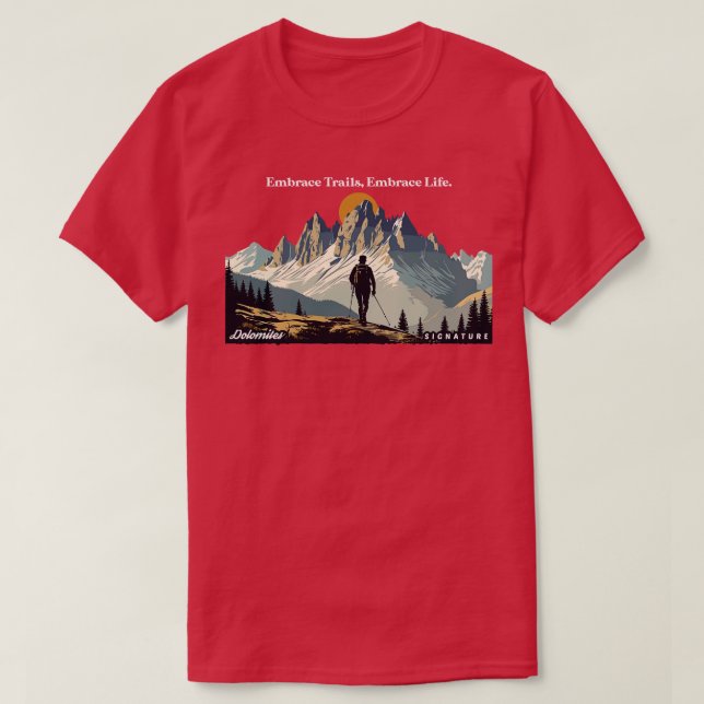 Dolomites som döljer sig i spåren Ebrace Life T Shirt (Design framsida)