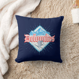 Dolomites South Tirol Retro Skier Vintage Ski Kudde