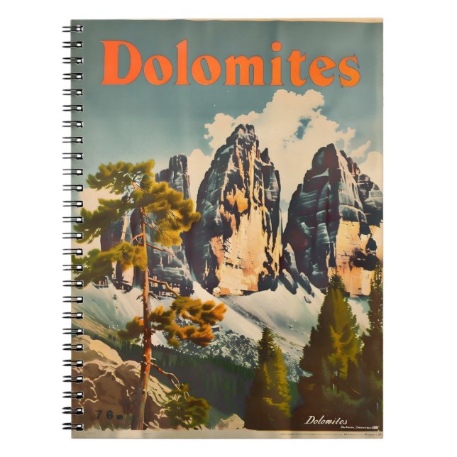Dolomites-Vintage Anteckningsbok (Framsidan)