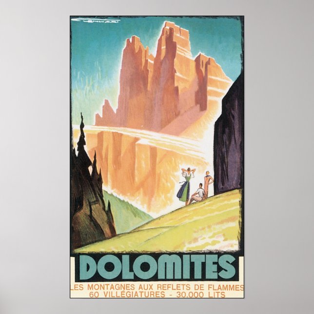 Dolomites Vintage resor Poster (Framsidan)
