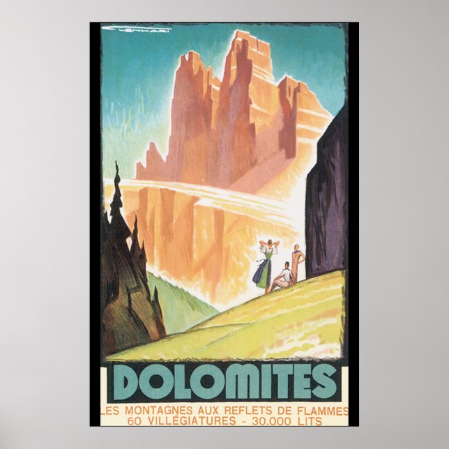 Dolomites Vintage resor Poster (Framsidan)